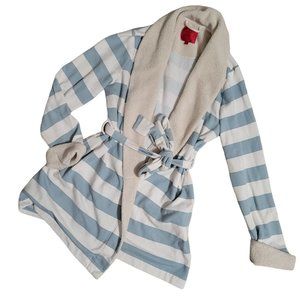 Victoria's Secret Large Blue and White Striped Robe With Pockets 990